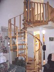 Light oak spiral staircase