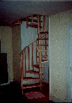Pickled spiral staircase