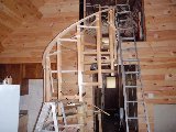 Pine spiral staircase treads