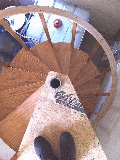 Light oak spiral staircase