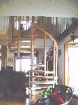 Light oak spiral staircase