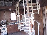 Poplar spiral staircase