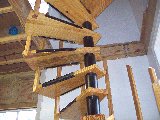 Pine spiral staircase