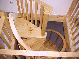 Pine spiral stair treads