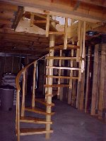 Pine spiral stair