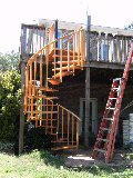Cedar spiral staircase