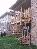 Exterior spiral staircase