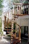 Exterior cedar spiral stair