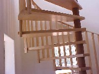 Light oak spiral staircase