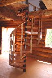 Building spiral staircase handrail